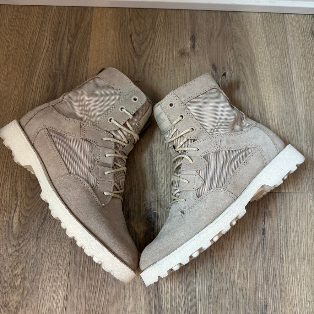 Sorel Hi-Line Lace Up Leather Boots Boot Women's 9 Waterproof Tan Ceramic Chalk - Picture 5 of 9
